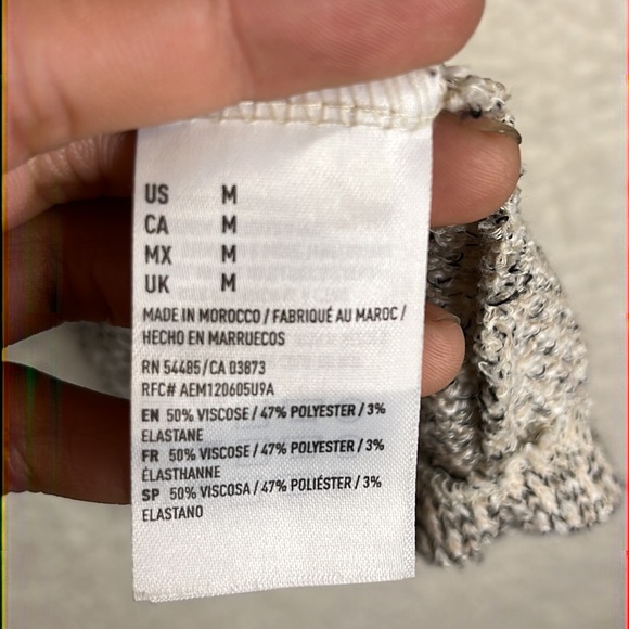 America Eagle Outfitters Womens Cardigan Tan Cream Stretch Long Sleeves Size M - Picture 5 of 9